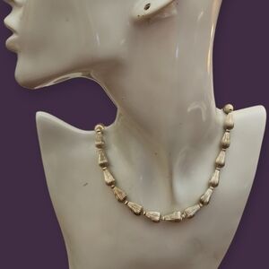 Vtg ALABASTER Silver Aluminum Beaded Necklace
